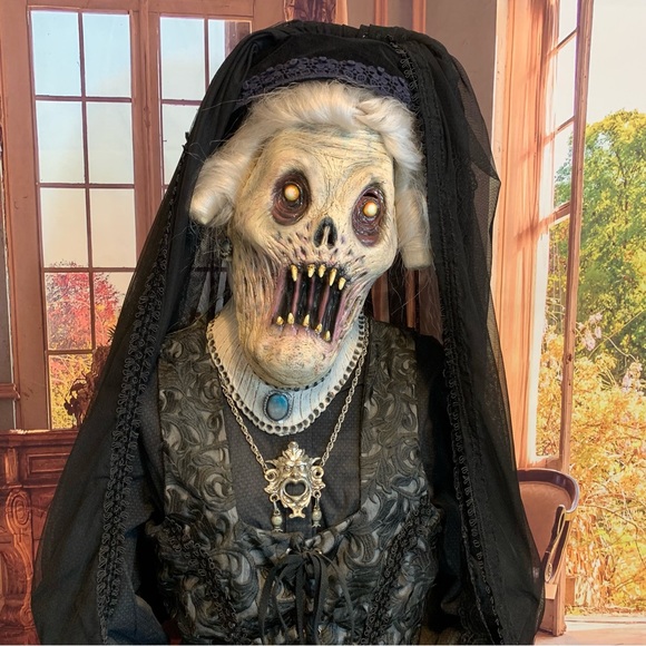 Victorian Mourning Costume Death Funeral Gothic Halloween Scary Haunt Actor XL - Picture 3 of 17